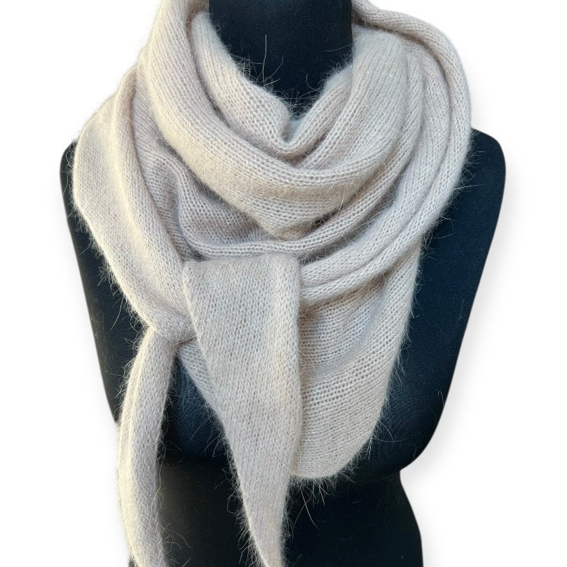 Angora scarf - grey beige