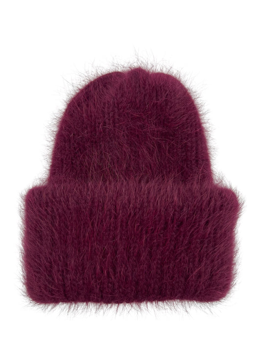 Czapka Damska z Angory - Eleganckie Bordo