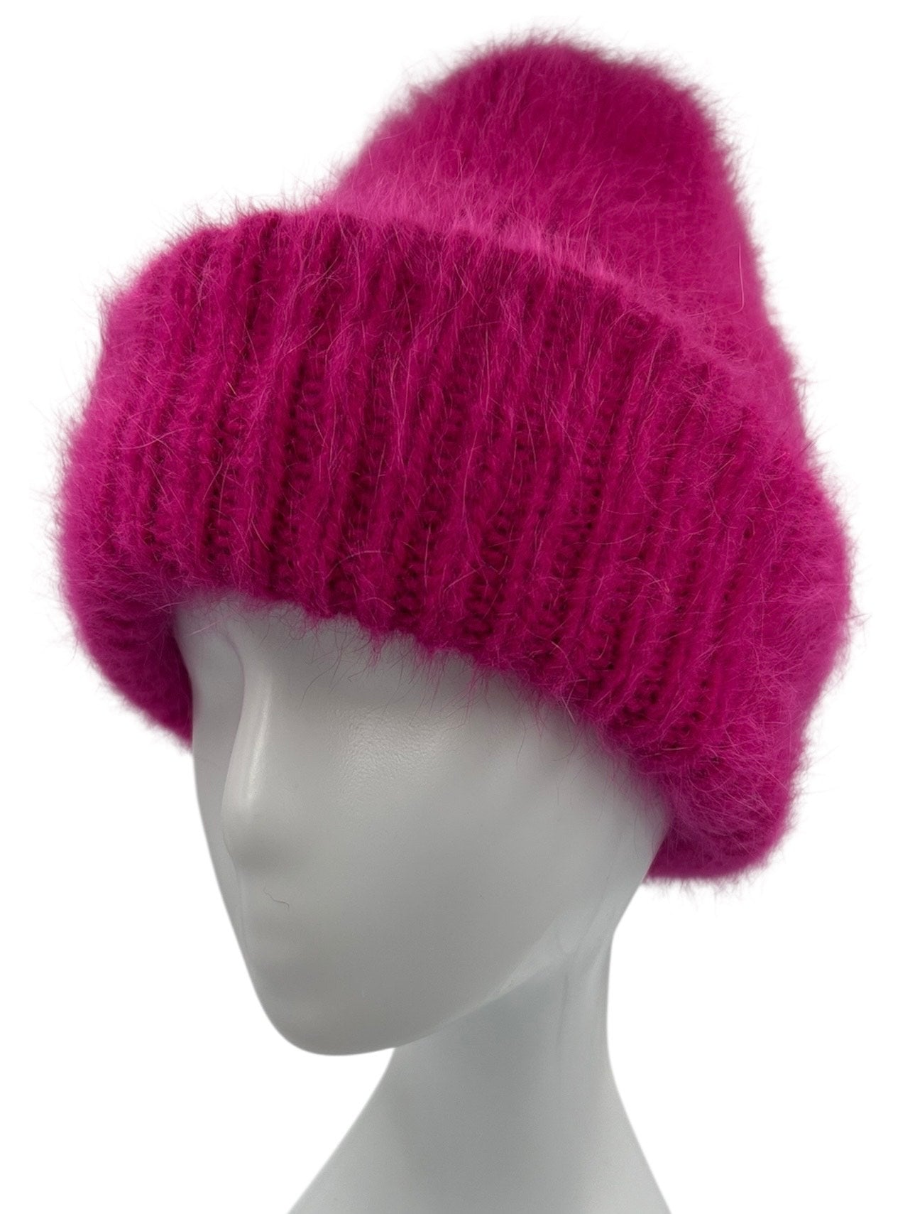 Czapka Damska z Angory - Elegancka Fuksja