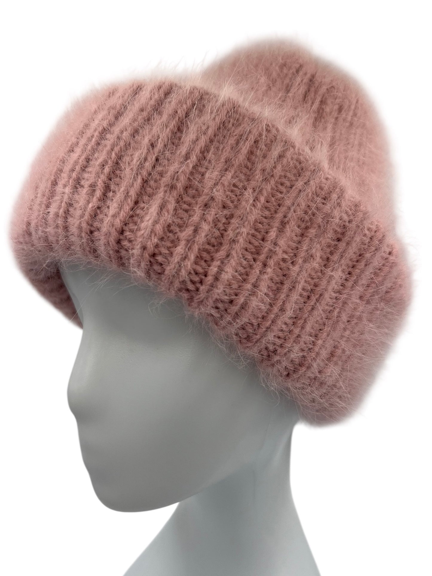 Czapka Damska z Angory - Elegancki Róż