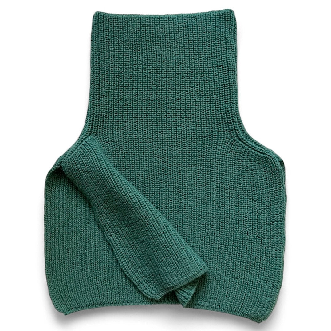 "PEARL" chimney scarf, 100% merino - green