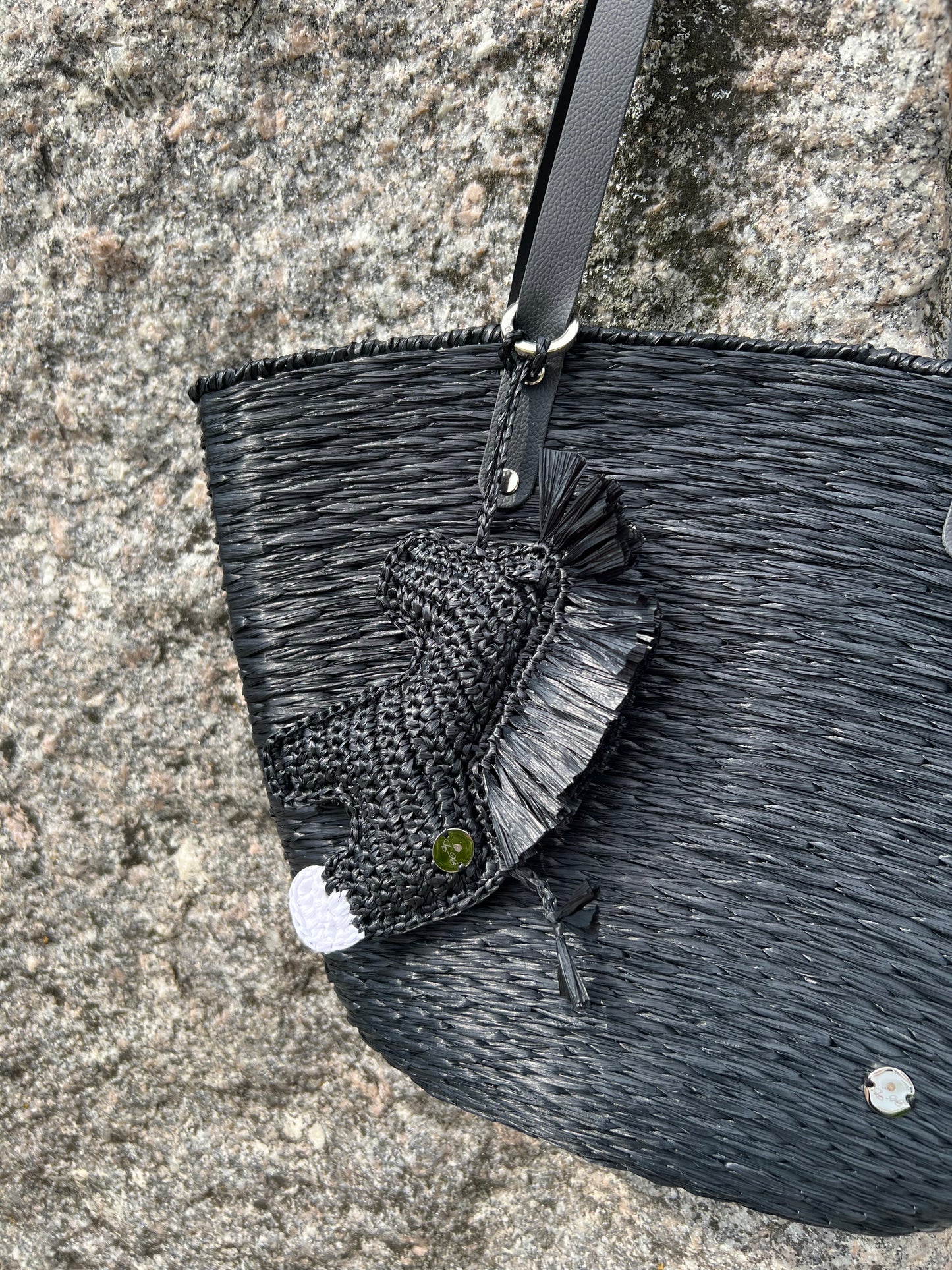 Handbag charm - Lucky Pony black with a white hoof