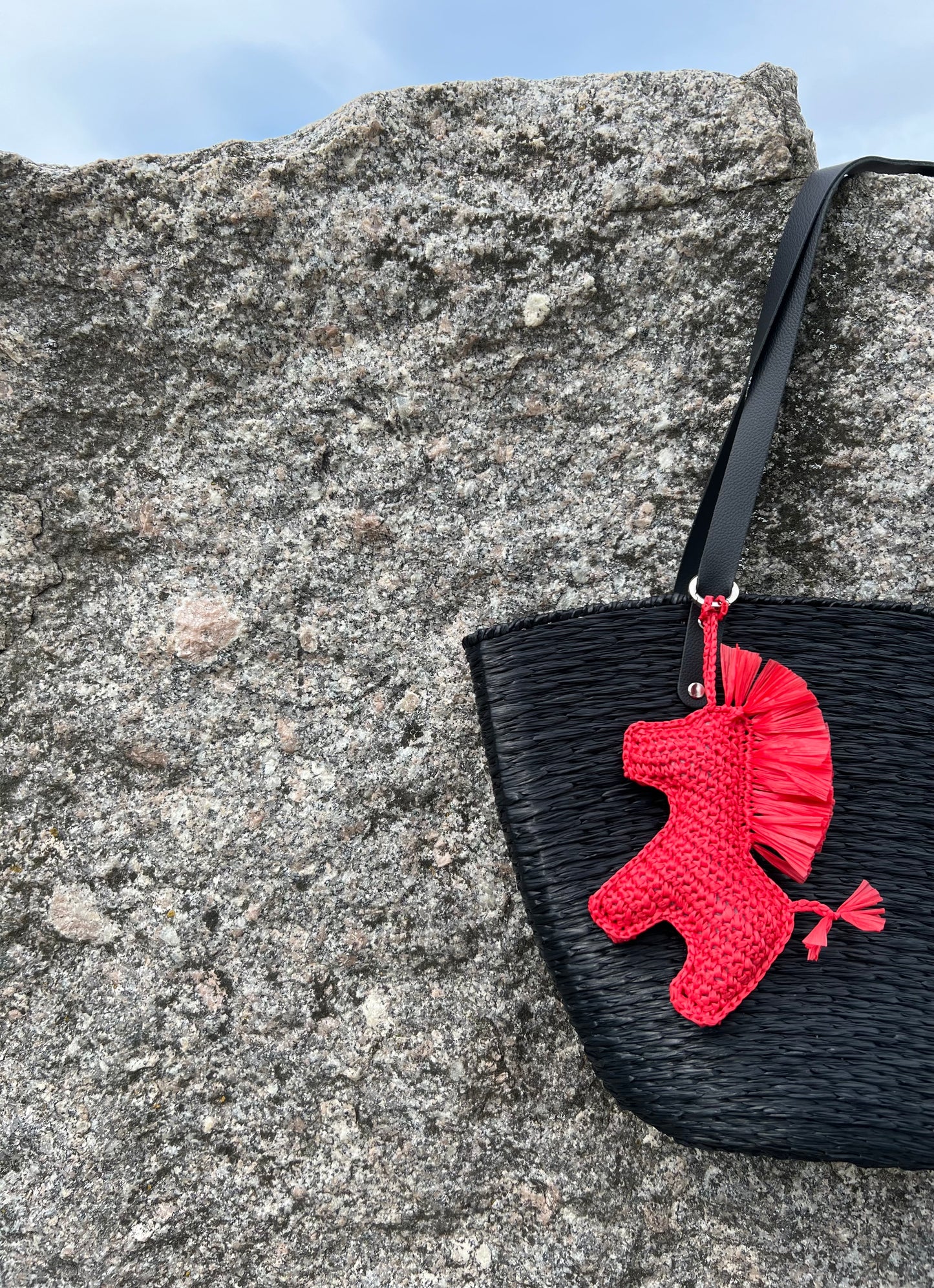 Bag charm - Lucky Horse red