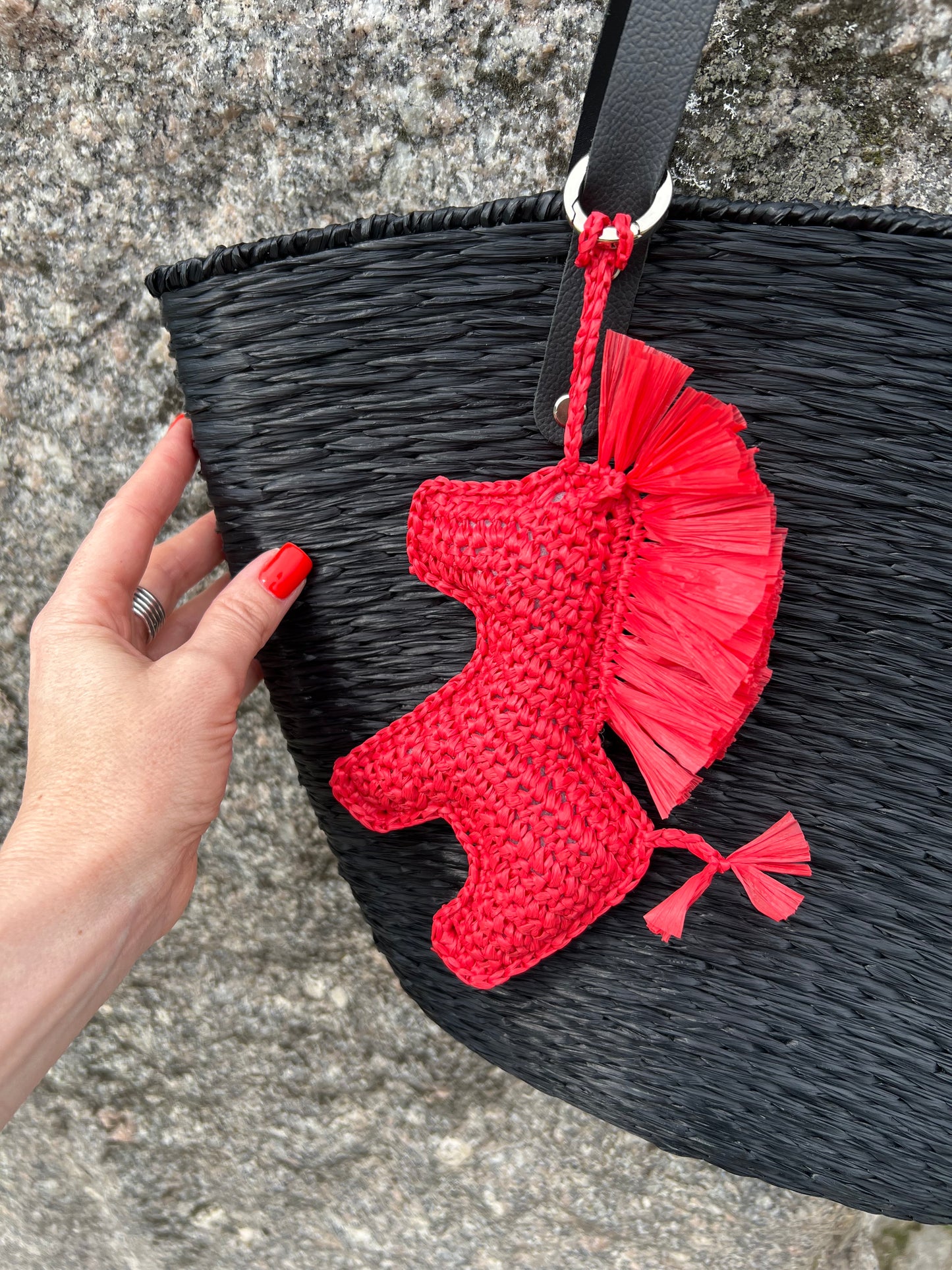 Bag charm - Lucky Horse red